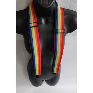 Perry Vintage Rainbow Belt Suspenders Wide Band USA Mork LGBTQ Gay Pride Clown